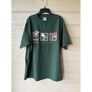 Tultex men Dark Green Preshrunk Cotton CANADA RADIUM HOT SPRINGS T Shirt size XL